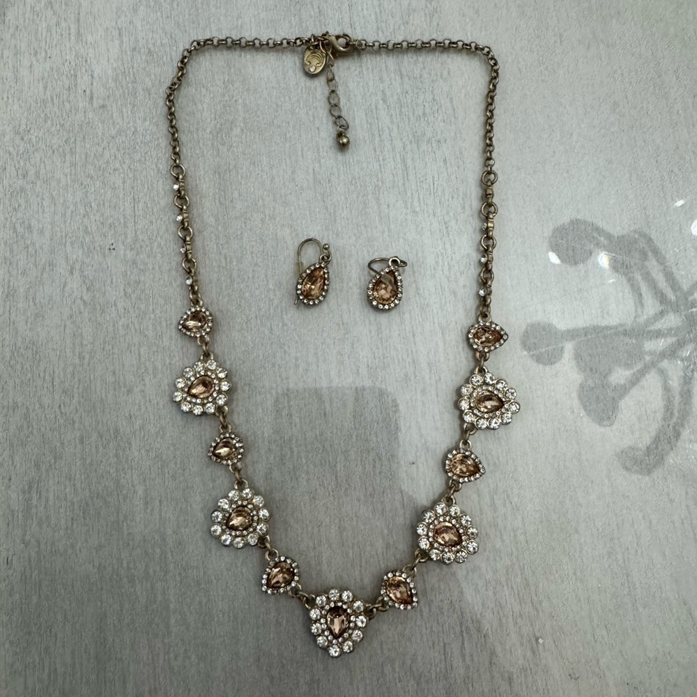 Charming Charlie RSVP Rhinestone Necklace and Earring Set